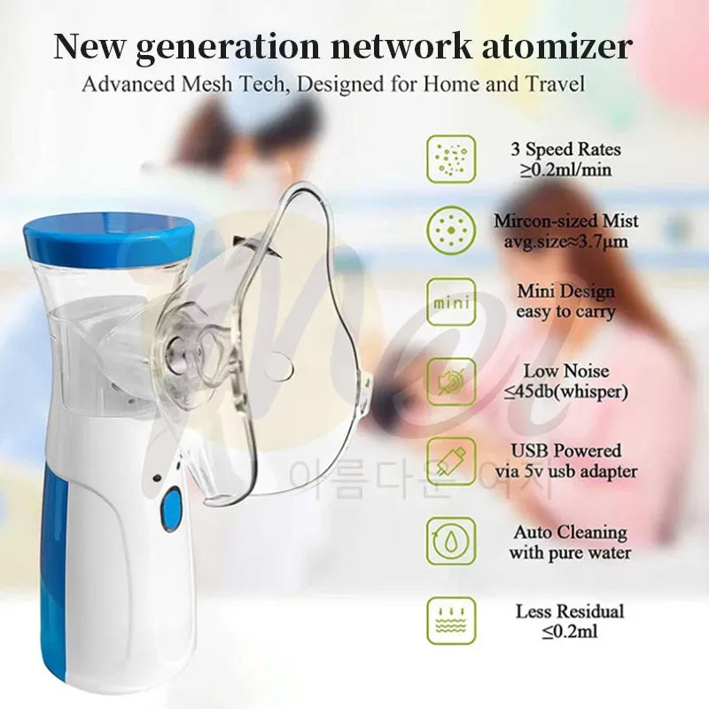 Mesh Portable Nebulizer Machine & Mask for Kids and Adults Mini Inhaler Nebulizer