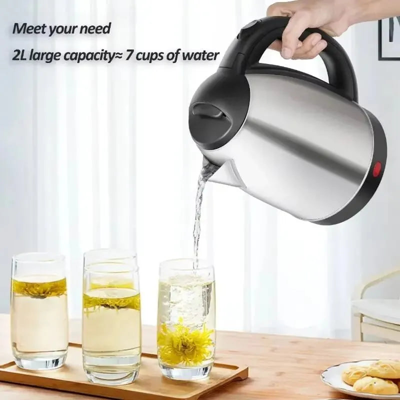 Imported Electric Kettle - 2L, 1500W, Stainless Steel