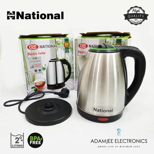 Imported Electric Kettle - 2L, 1500W, Stainless Steel