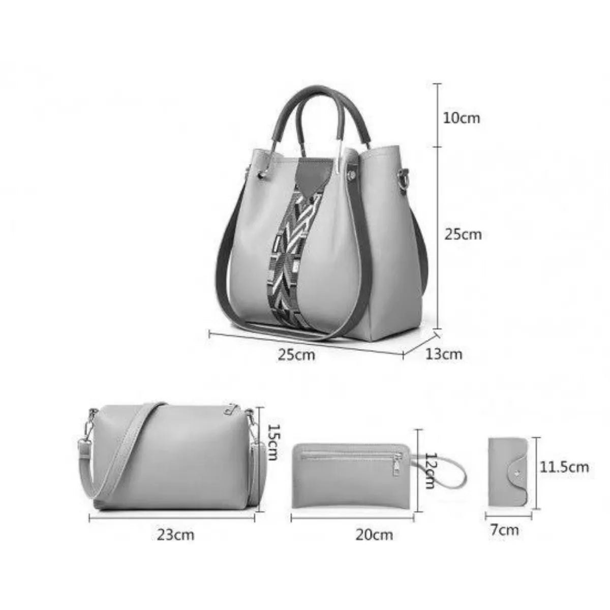 Bag X 4 Piece Luxury Hand Bagset for Girls - Leather Cross Body & Shoulder Bag
