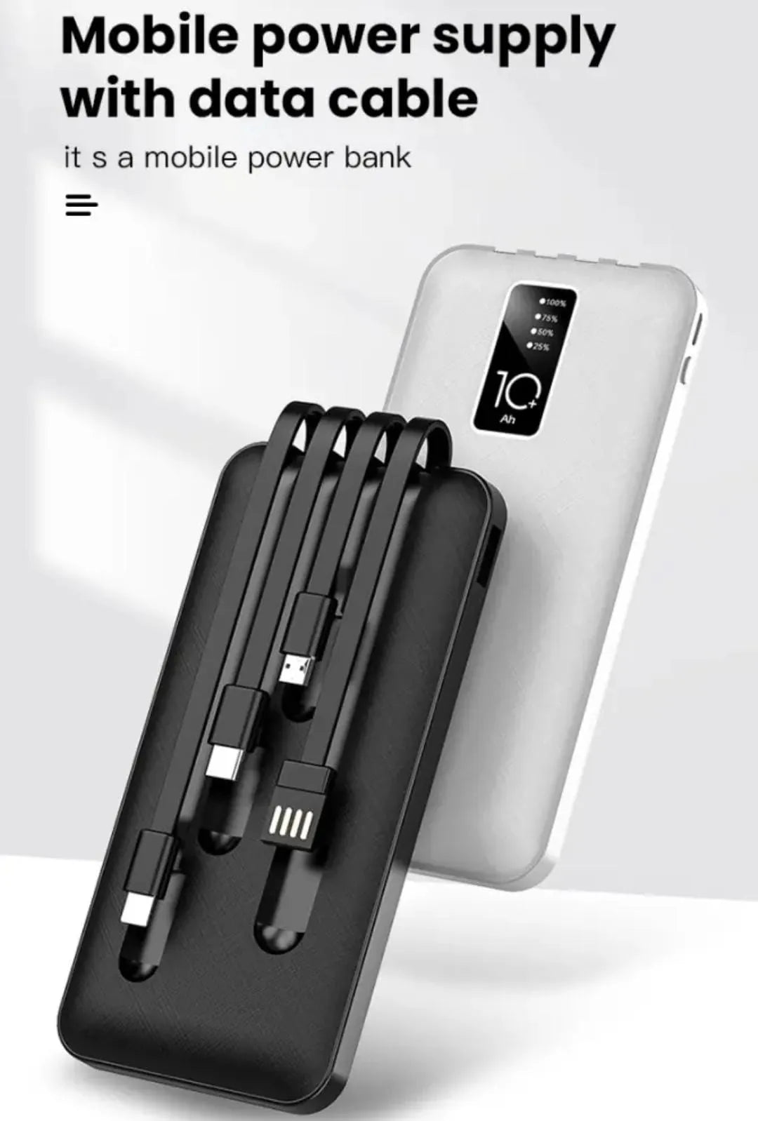 J CELL 10000 MAH Super Fast Power Bank 1000 MAH - Best Charging Power Bank With Mini Body But Big Capacity -