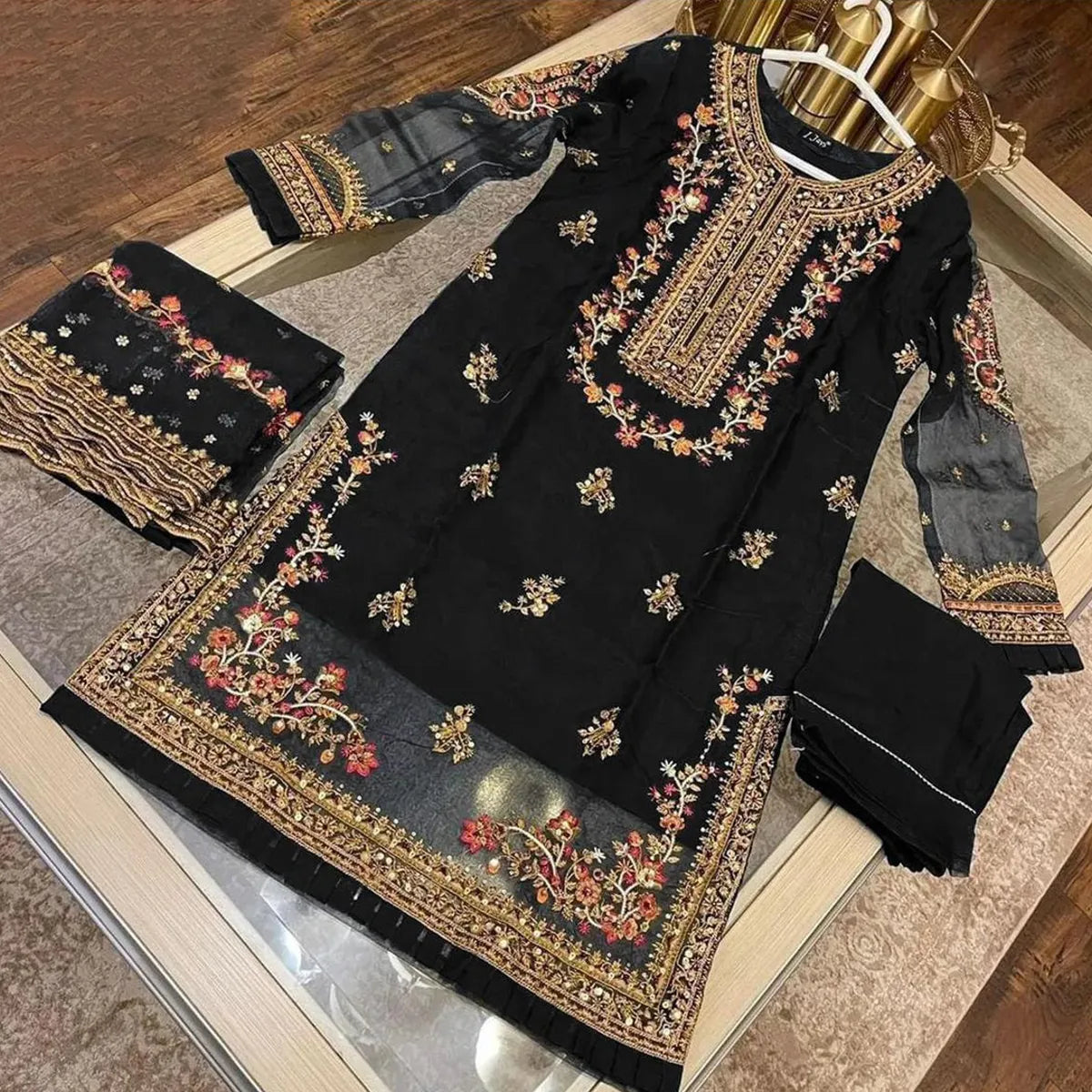 Stylish Embroidered Kurti for Women - 3-Piece Suit with Dupatta and Trouser, Free Size, Fancy Wedding Dress