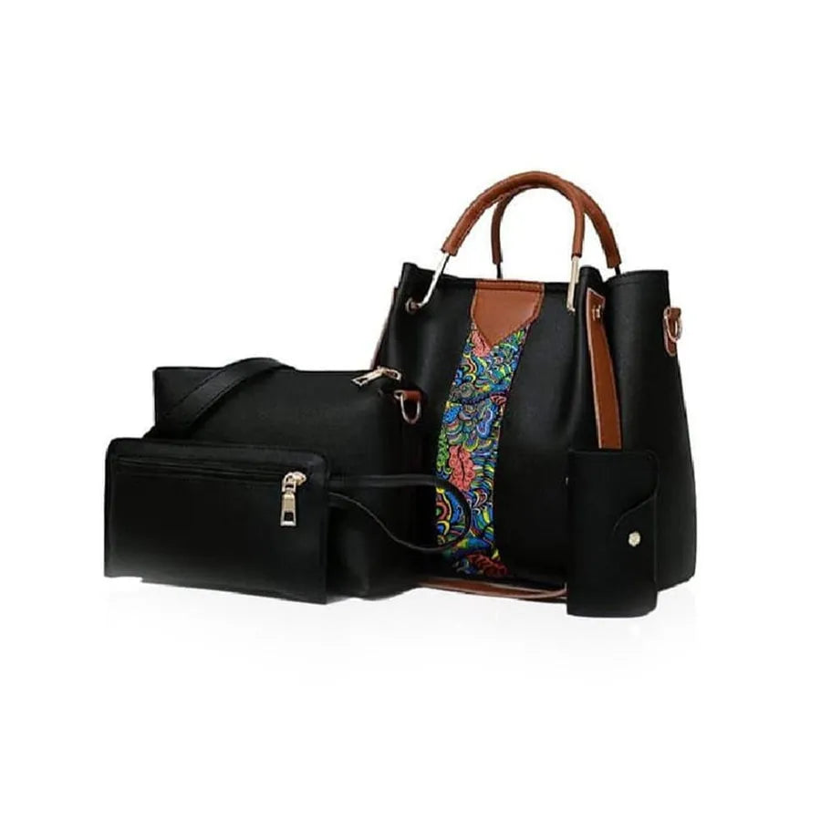 Bag X 4 Piece Luxury Hand Bagset for Girls - Leather Cross Body & Shoulder Bag