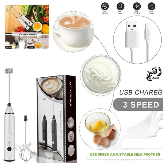 Coffee Beater 2 in 1 Rechargeable Electric Handheld Mixer