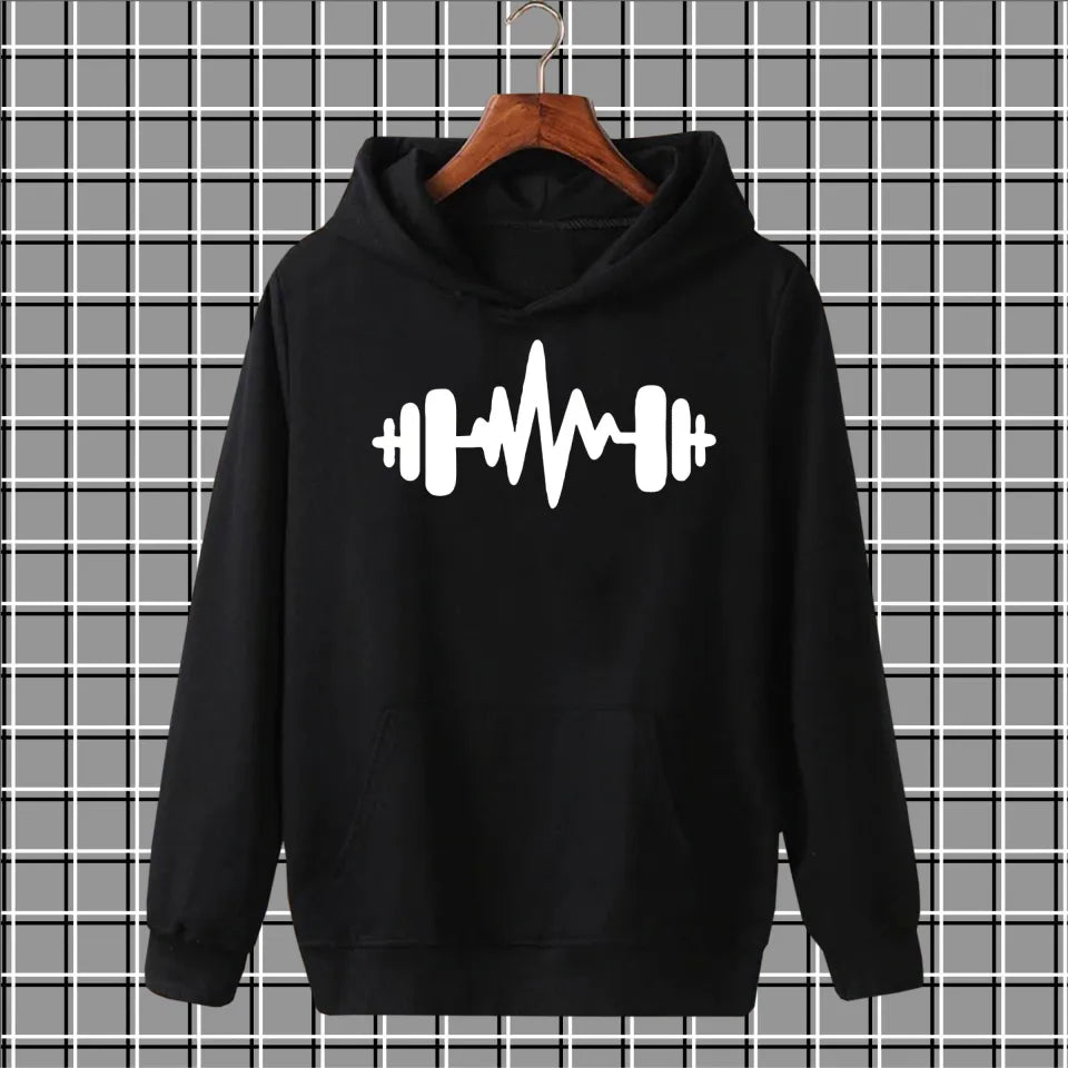 Brown dumbell pullover warm fleece kangroo hoodie for men and boys